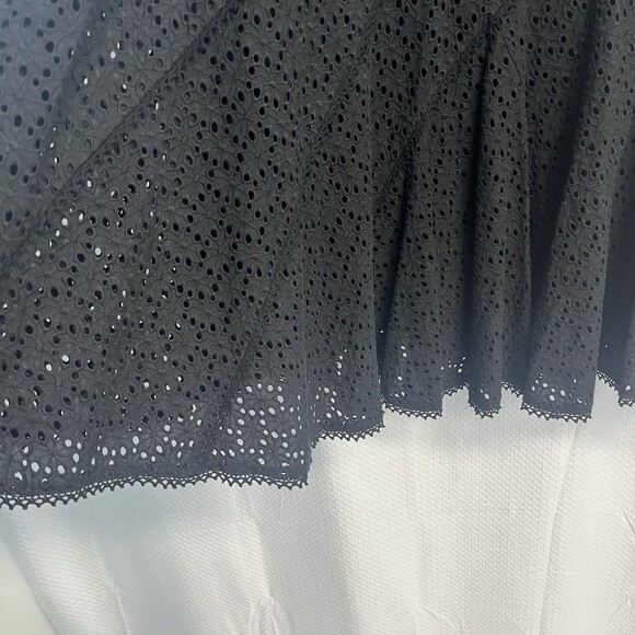 Coldwater Creek Women’s Black Eyelet Bias Cut Midi Skirt Large Cottagecore - Picture 5 of 5